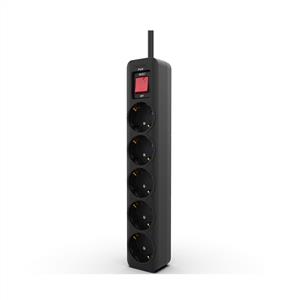 INCA IPW-44SY3 5 Port Akım Korumalı Led Tuşlu Priz 3m - Siyah