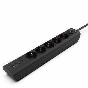 INCA IPW-44TU 5 Port 3x Usb + Type-C Akım Korumalı Led Tuşlu Priz 1.5m- Siyah