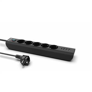 INCA IPW-44TU 5 Port 3x Usb + Type-C Akım Korumalı Led Tuşlu Priz 1.5m- Siyah