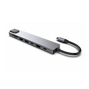 INCA X8 Combo Dönüştürücü+ Çevirici + Çoklayıcı Type-C Hub - Aluminyum Kasa