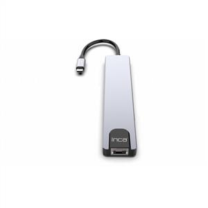 INCA X8 Combo Dönüştürücü+ Çevirici + Çoklayıcı Type-C Hub - Aluminyum Kasa