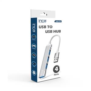 INCA X4  Port USB 3.0 +3*USB 2.0 Çoklayıcı USB Hub - Slim Aluminyum Kasa Çoğaltıcı
