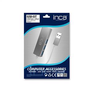 INCA X4 USB 3.0 + Ethernet RJ45 (10/100/1000) Çoklayıcı USB Hub - Aluminyum Kasa Çoğaltıcı