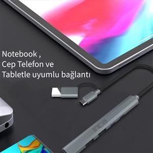 Inca IUTP-06TX USB 3.0 & Type-C 3.1 Hub 1 X USB 3.0 +2 X USB+Type-C+PD100W 2.0 Çoklayıcı