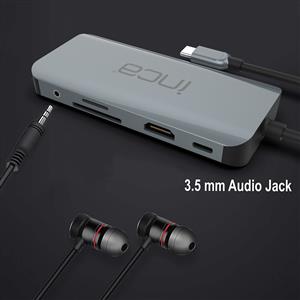 Inca USB-C + HDMI 4K 60HZ+Ethernet RJ45 1000Mbps+2XUSB3.0 +PD100W+SD +TF3.0 Data Çoklayıcı