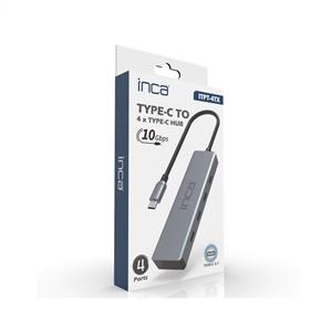 Inca ITPT-4TX Type-C HubX4 Type-C Port 3.1 10Gbps  Çoklayıcı  Aluminyum Kasa