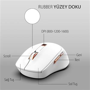 INCA IWM-244RB WİRELESS SESSİZ MOUSE- BEYAZ