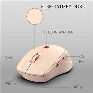 INCA IWM-244RP WİRELESS SESSİZ MOUSE- PEMBE