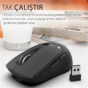INCA IWM-512RS RECHARGEABLE SILENT BLUETOOTH KABLOSUZ MOUSE-SİYAH