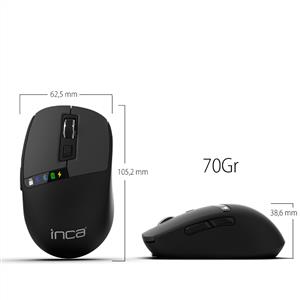 INCA IWM-512RS RECHARGEABLE SILENT BLUETOOTH KABLOSUZ MOUSE-SİYAH