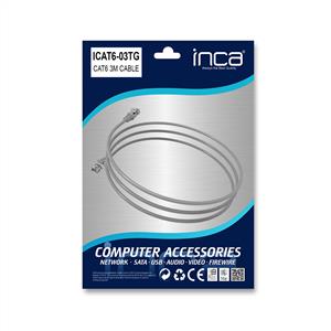 INCA ICAT6-03TG CAT6 NETWORK KABLO  3 METRE- GRİ