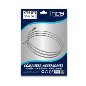 INCA ICAT6-01TG CAT6 NETWORK KABLO  1 METRE- GRİ