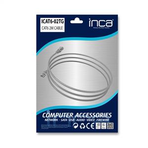 INCA ICAT6-02TG CAT6 NETWORK KABLO  2 METRE - GRİ