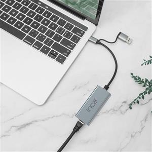 Inca IUTP-01TX USB 3.0 & Type-C 3.1 Ethernet RJ45 1000Mbps  Aluminyum Kasa