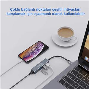 Inca IUTP-03TX USB HubX3 USB 3.0 10 Gbps+Ethernet RJ45 1000Mbps Çoklayıcı Aluminyum Kasa