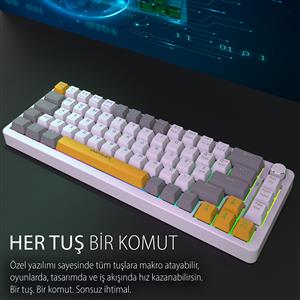 INCA IKG-457 EMPOUSA HOT SWAP RED SWITCH RGB KABLOLU MAKRO MEKANIK GAMING KLAVYE-BEYAZ