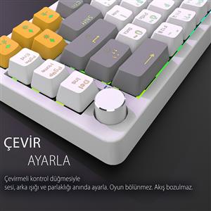 INCA IKG-457 EMPOUSA HOT SWAP RED SWITCH RGB KABLOLU MAKRO MEKANIK GAMING KLAVYE-BEYAZ