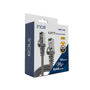 Inca ICAT7-15G Cat7 S/FTP 23 AWG Network Kablo 15 Metre-Gri