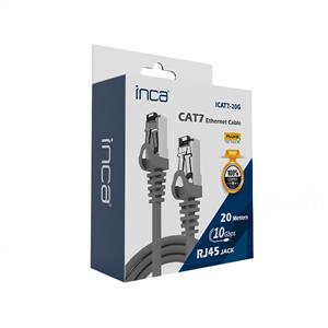 Inca ICAT7-20G Cat7 S/FTP 23 AWG Network Kablo 20 Metre-Gri