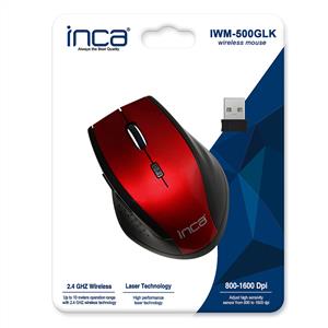 INCA IWM-500GLK LASER KABLOSUZ MOUSE-KIRMIZI