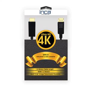 INCA IDPH-01 DİSPLAYPORT TO HDMI KABLO ALTIN UÇLU BLİSTER 1,8M