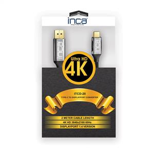INCA ITCD-20 TYPE-C 3.0 TO DİSPLAYPORT 4K 2 METRE KABLO