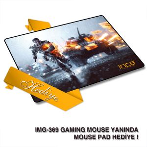 INCA IMG-369 6D +4800 DPI+7 COLOR LED  LASER MAKROLU MOUSE+ MOUSEPAD