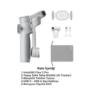 Insta360 Flow 2 Pro AI Tracker Bundle Gimbal (Stone Gray)