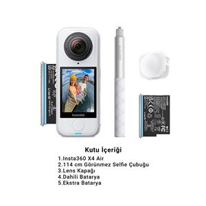 Insta360 X4 Air 8K Aksiyon Kamera / Starter Bundle (Arctic White)