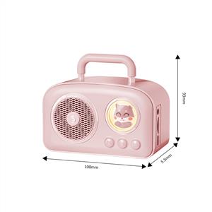 JWIN BR-220 TAŞINABİLİR FM SD KART BLUETOOTH SPEAKER - PEMBE