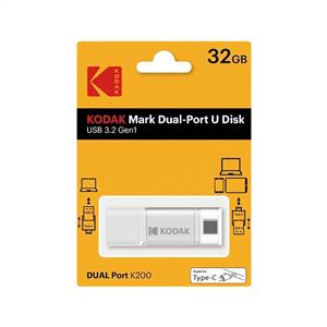 KODAK K200W 32GB 3.2 Gen1 Type-C & USB Bellek