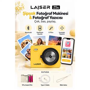 Laiser Z5s Instant Fotoğraf Makinesi (Sarı)