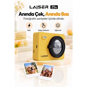 Laiser Z5s Instant Fotoğraf Makinesi (Sarı)