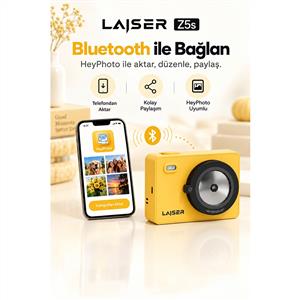 Laiser Z5s Instant Fotoğraf Makinesi (Sarı)