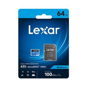 Lexar High Performance 64 GB 633X Adaptörlü Hafıza Kartı (100MB/S-45MB/S)