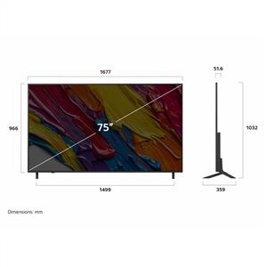LG 75QNED82A6B 75 inç 190 cm 4K Smart TV AI Sihirli Kumanda HDR10 webOS25,Uydulu