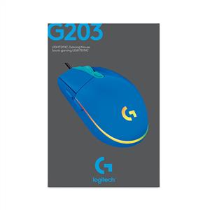 LOGITECH G203 LIGHTSYNC 8000 DPI RGB KABLOLU GAMING MOUSE-MAVİ