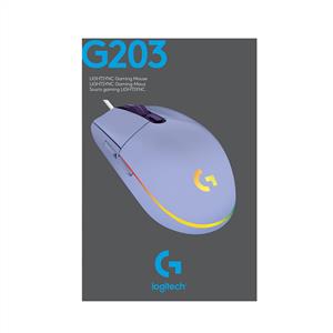LOGITECH G203 LIGHTSYNC 8000 DPI RGB KABLOLU GAMING MOUSE-LİLA