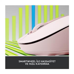 LOGITECH SIGNATURE M650 KÜÇÜK VE ORTA BOY (SAĞ EL İÇİN) SİLENT KABLOSUZ MOUSE-PEMBE