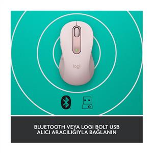 LOGITECH SIGNATURE M650 KÜÇÜK VE ORTA BOY (SAĞ EL İÇİN) SİLENT KABLOSUZ MOUSE-PEMBE