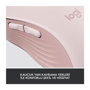 LOGITECH SIGNATURE M650 KÜÇÜK VE ORTA BOY (SAĞ EL İÇİN) SİLENT KABLOSUZ MOUSE-PEMBE