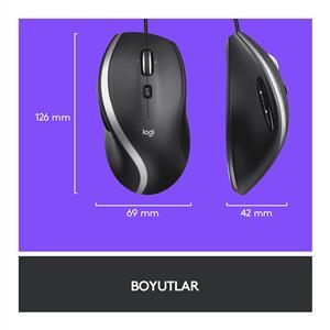 LOGITECH M500S 4000 DPI KABLOLU MOUSE-SİYAH