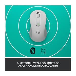 LOGITECH SIGNATURE M650 BÜYÜK BOY (SAĞ EL İÇİN) SİLENT KABLOSUZ MOUSE-BEYAZ