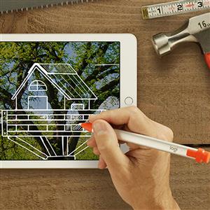 Logitech Crayon iPad Uyumlu Dijital Kalem - Açık Gri