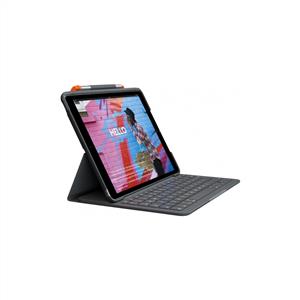 Logitech Slim Folio iPad 10.2 inç 7. ve 8. Nesil ile Uyumlu Klavyeli Kılıf - Gri