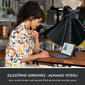 Logitech Crayon USB-C iPad Uyumlu Dijital Kalem - Açık Gri
