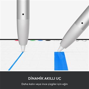 Logitech Crayon USB-C iPad Uyumlu Dijital Kalem - Açık Gri