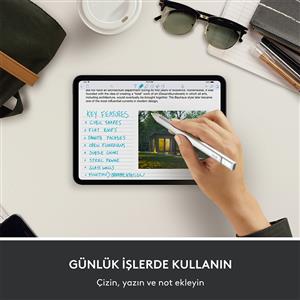 Logitech Crayon USB-C iPad Uyumlu Dijital Kalem - Açık Gri