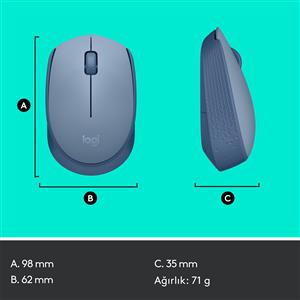 LOGITECH M171 KABLOSUZ MOUSE-AÇIK MAVİ