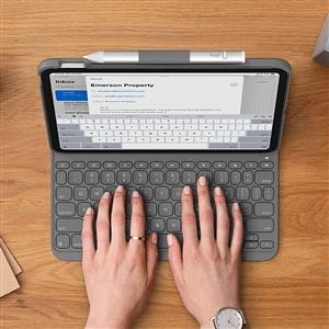 Logitech Slim Folio iPad 10. Nesil ile Uyumlu Klavyeli Tablet Kılıfı - Gri